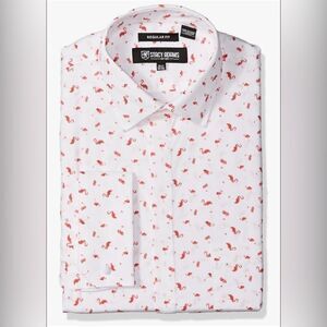 Stacy Adams Men's Flamingo Regular Fit Dress Shirt 15.5, 34/35 🦩